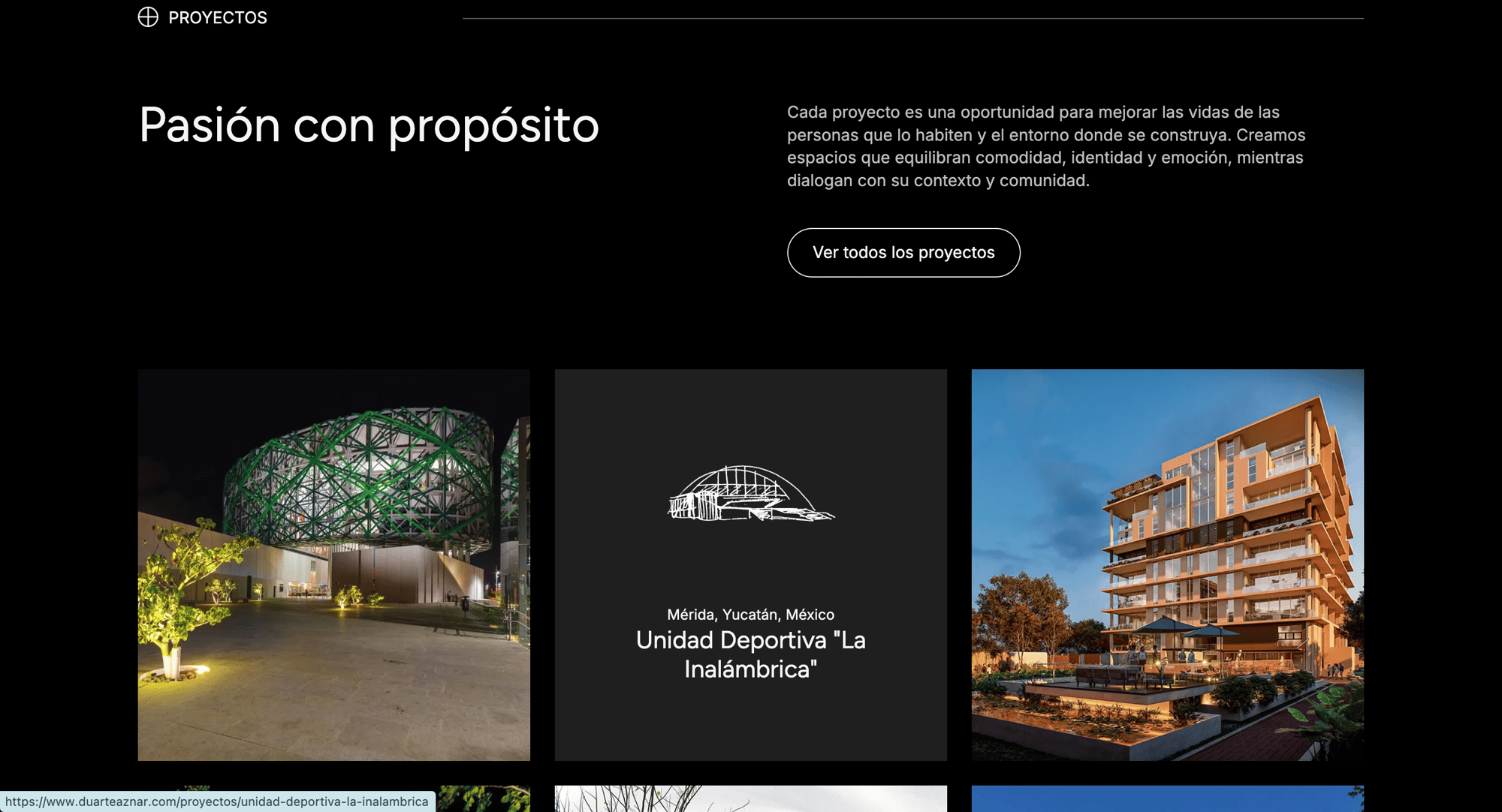 Sección de proyectos