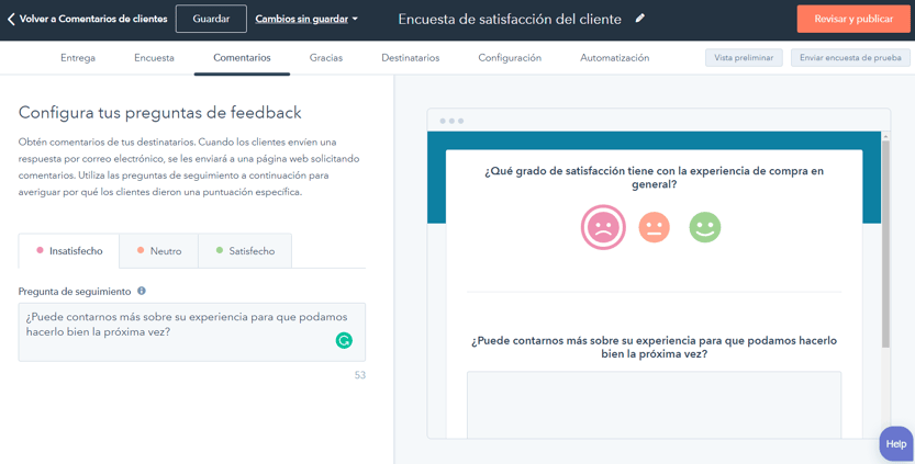 encuestas de satisfaccion cliente_service hub