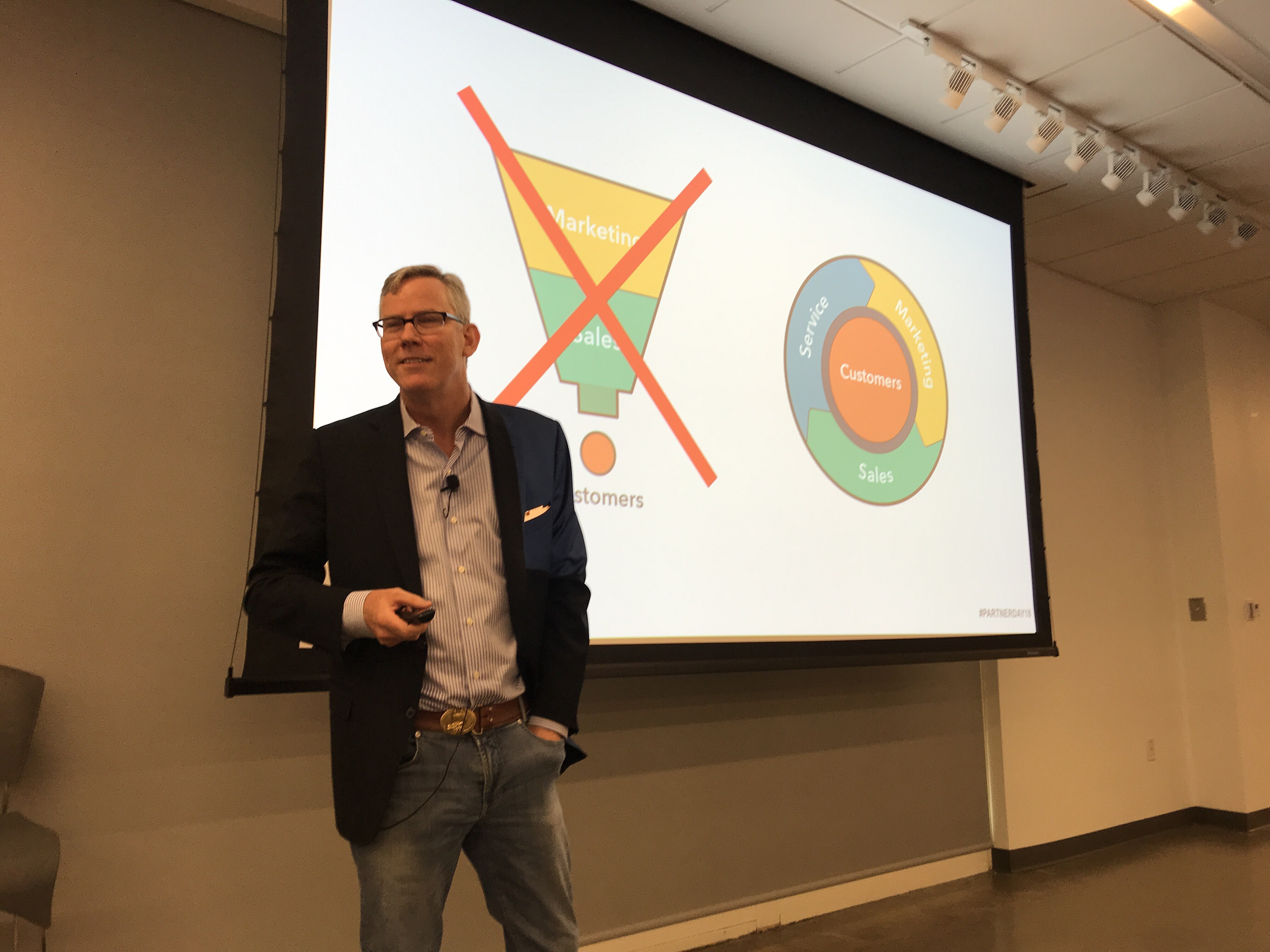 Brian Halligan, CEO de Hubspot presentando el Flywheel