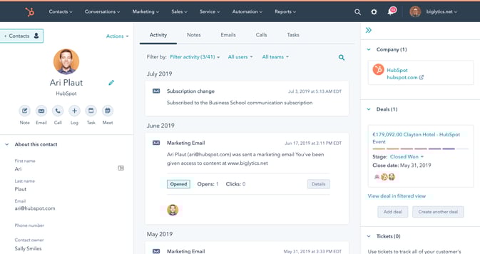 crm de hubspot para ventas