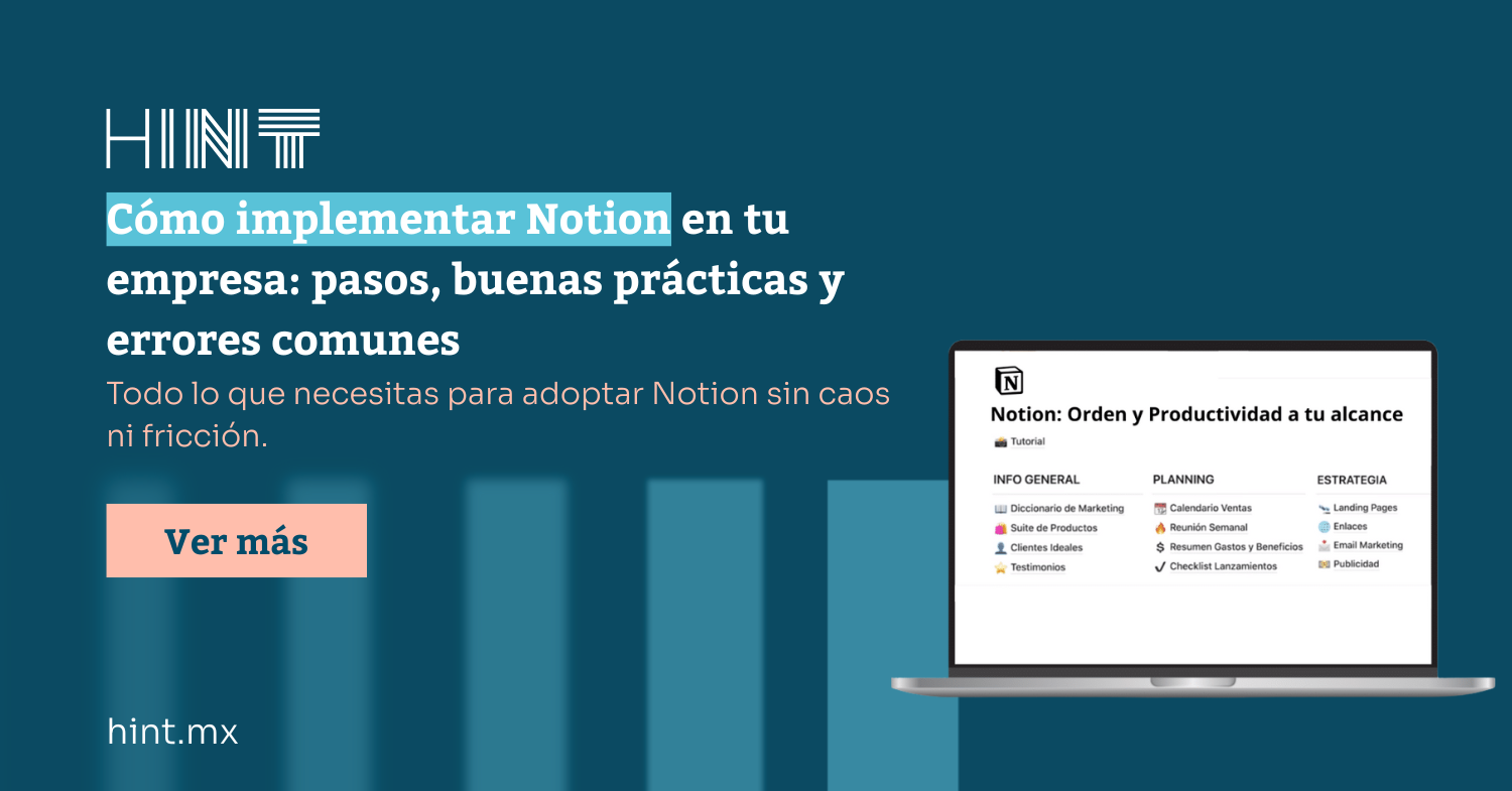 Cómo implementar Notion en tu empresa: pasos, buenas prácticas y errores comunes